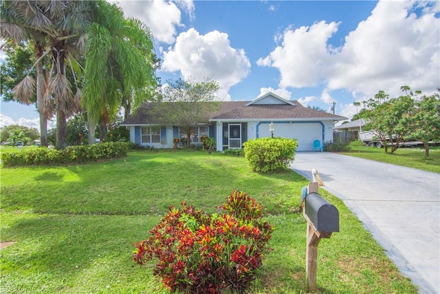742 Whitmore Dr, Port St Lucie, FL 34984 - single story home featuring an attached garage, a front yard, and concrete driveway