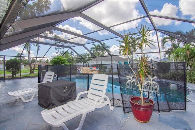 742 Whitmore Dr, Port St Lucie, FL 34984 - view of swimming pool featuring a patio and glass enclosure