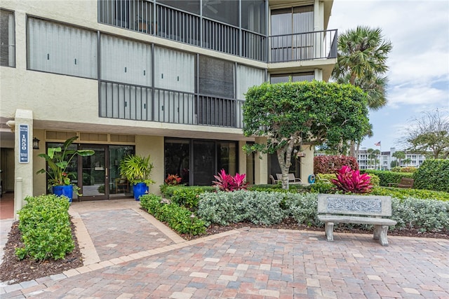 exterior space with a balcony