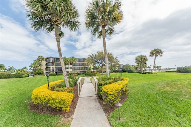 view of community with a lawn