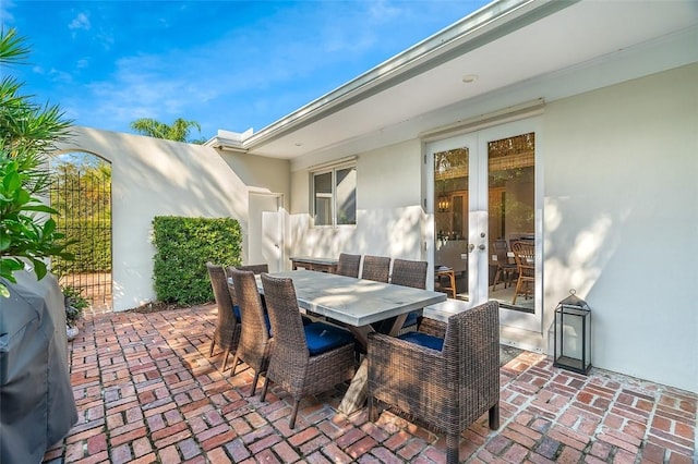 view of patio / terrace with a grill