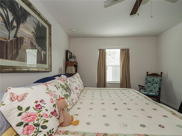 bedroom with a ceiling fan