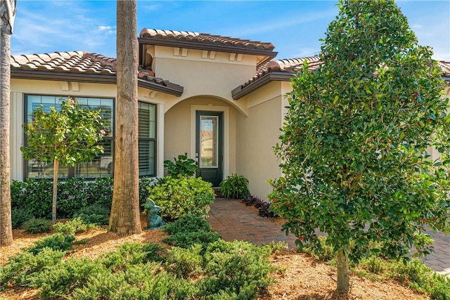 entrance to property with a patio