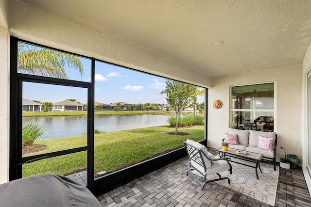 11706 SW Brighton Falls Dr, Port St Lucie, FL 34987 - sunroom featuring a water view and a residential view