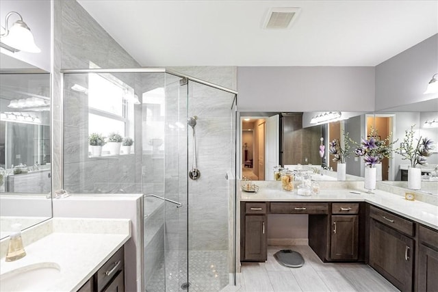 11706 SW Brighton Falls Dr, Port St Lucie, FL 34987 - bathroom with a stall shower and vanity