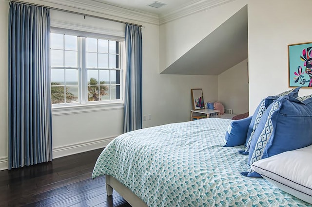 bedroom featuring dark wood-type flooring