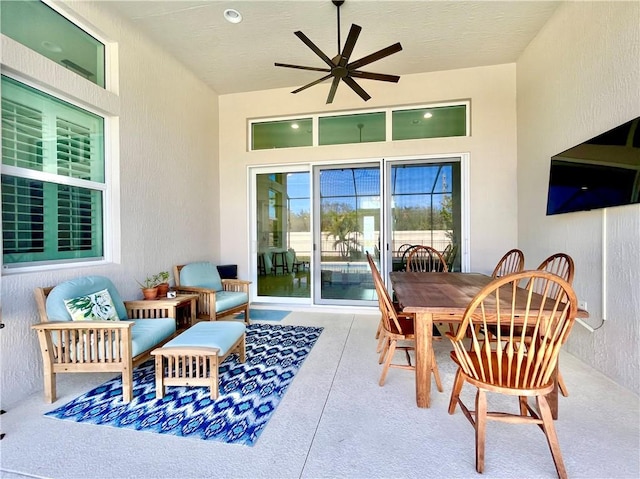 view of patio / terrace featuring ceiling fan