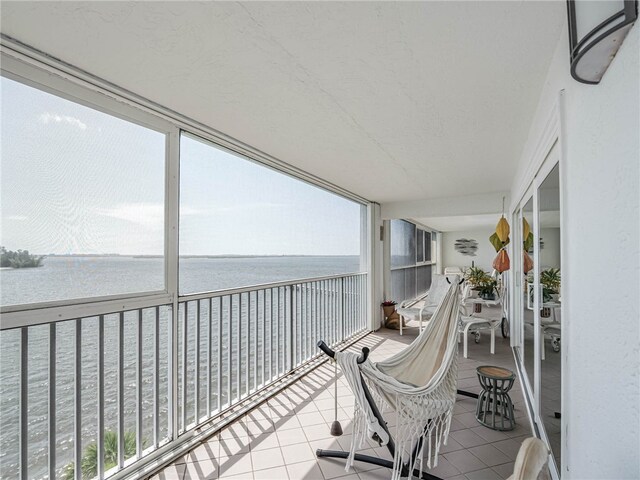 balcony with a water view