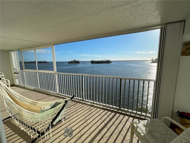 balcony with a water view