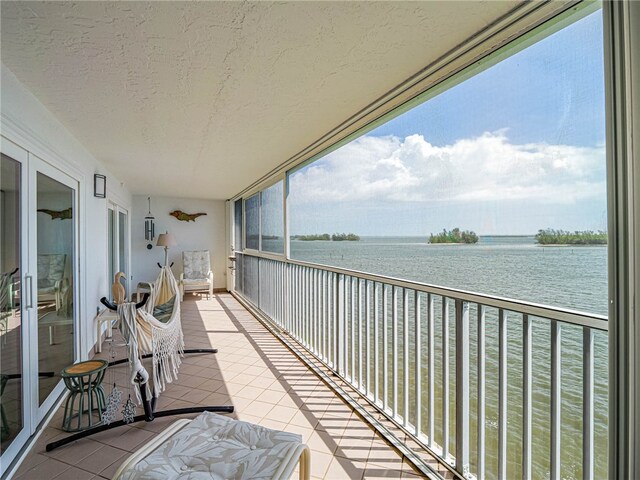 balcony with a water view