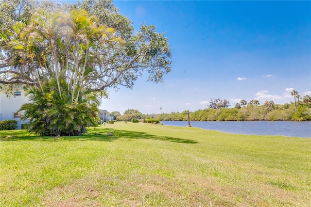 view of yard featuring a water view