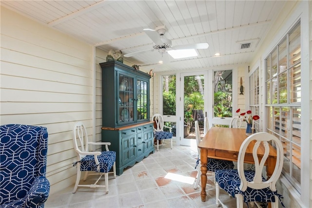 1541 Sabal Ct, Vero Beach, FL 32963 - sunroom with a skylight and wooden ceiling