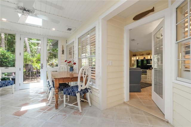 1541 Sabal Ct, Vero Beach, FL 32963 - sunroom with a skylight and french doors