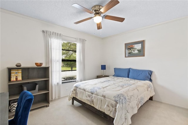 25 Plantation Dr Unit 201, Vero Beach, FL 32966 - carpeted bedroom featuring ceiling fan, a textured ceiling, and baseboards