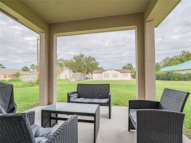 view of patio / terrace featuring grilling area and an outdoor living space