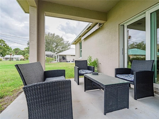 view of patio / terrace featuring an outdoor living space