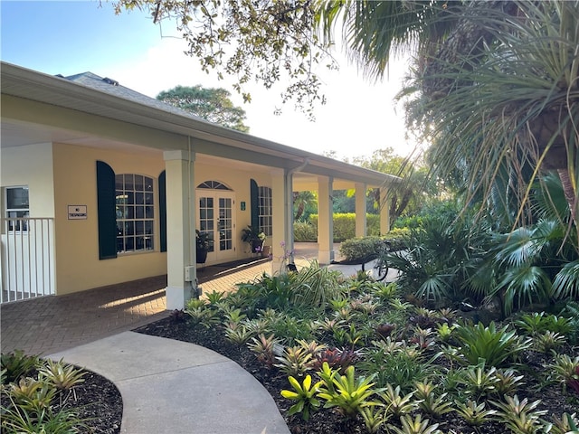 exterior space featuring french doors