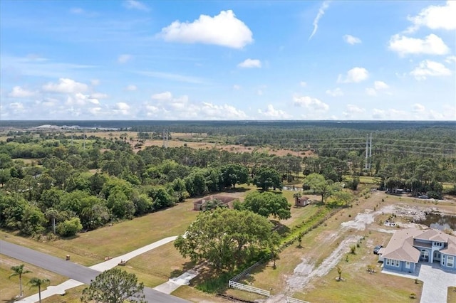 aerial view with a forest view