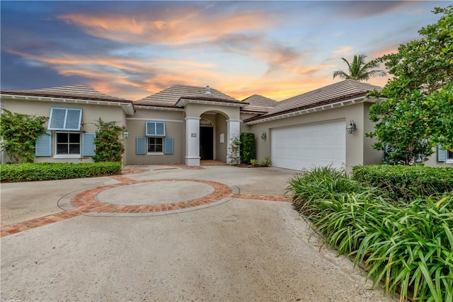 view of front of house featuring a garage