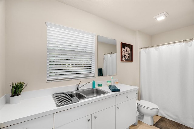 bathroom with toilet and vanity