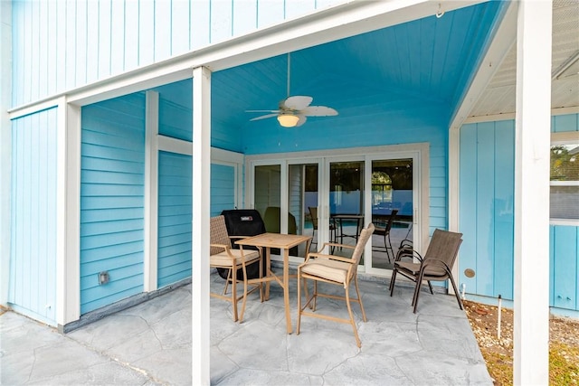 view of patio / terrace with ceiling fan