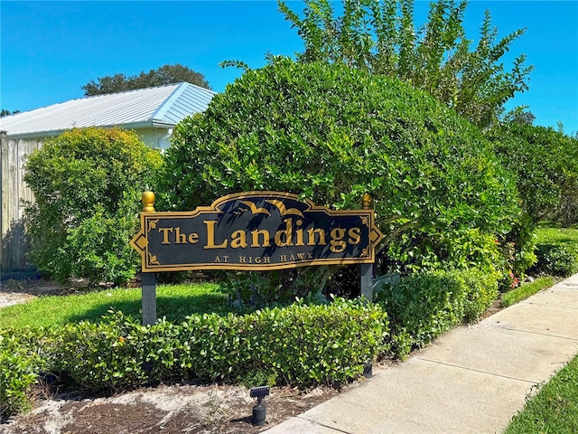 view of community sign