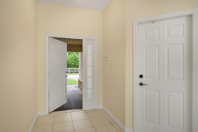 view of tiled foyer