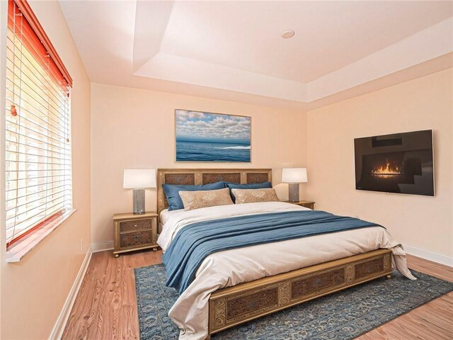 1544 Par Ct, Vero Beach, FL 32966 - bedroom with a tray ceiling and wood finished floors