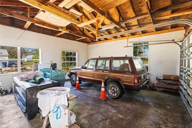 view of garage