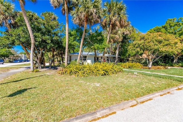 view of front facade with a front lawn