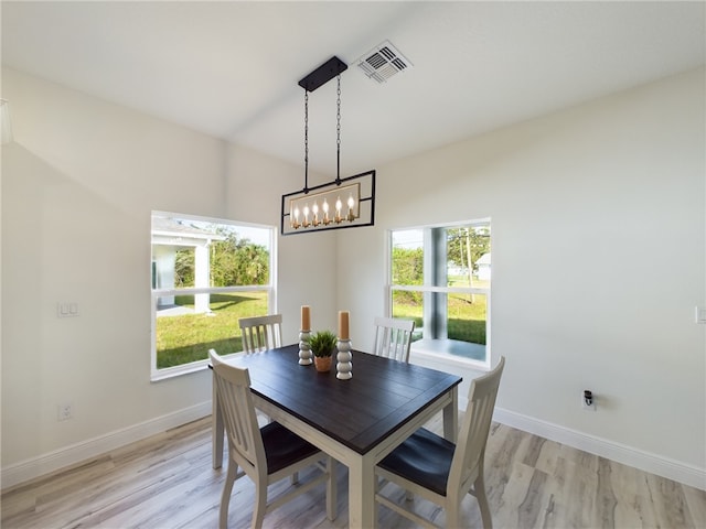 dining area featuring light hardwood / wood-style floors