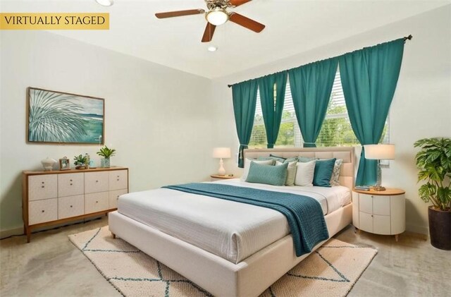 636 Veridian Cir NW, Palm Bay, FL 32907 - bedroom with ceiling fan and baseboards