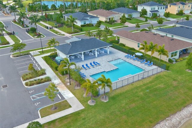 636 Veridian Cir NW, Palm Bay, FL 32907 - aerial view of residential area with a pool