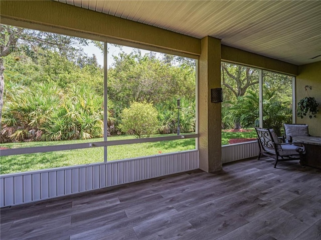 view of unfurnished sunroom