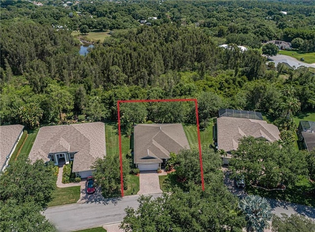 aerial view with a view of trees