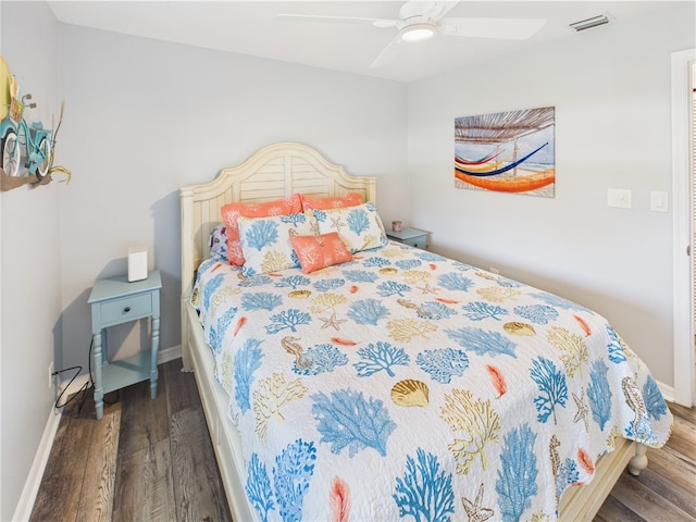 249 Columbus St, Sebastian, FL 32958 - bedroom with wood finished floors, baseboards, and a ceiling fan