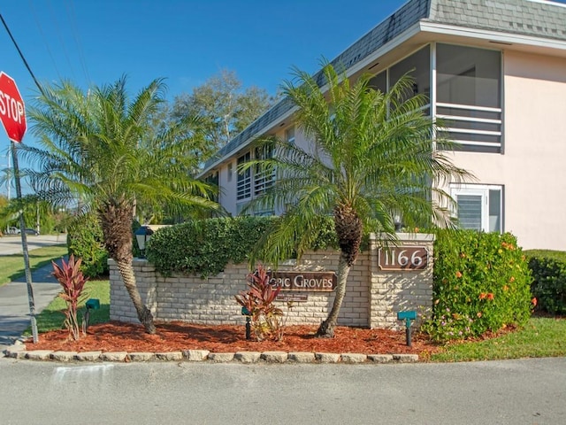 view of community sign