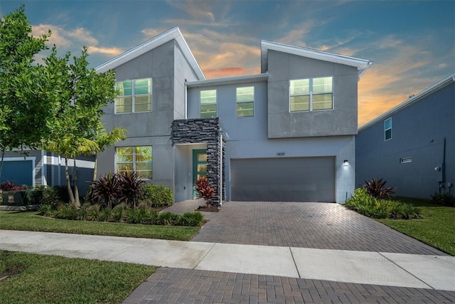 contemporary house with a garage