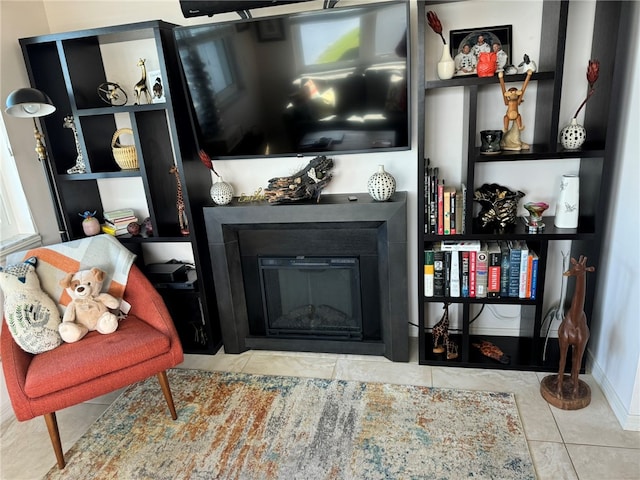 view of tiled living room