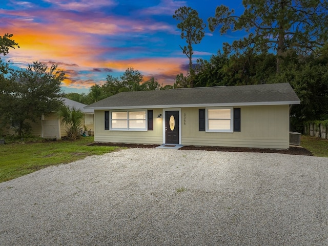 view of single story home