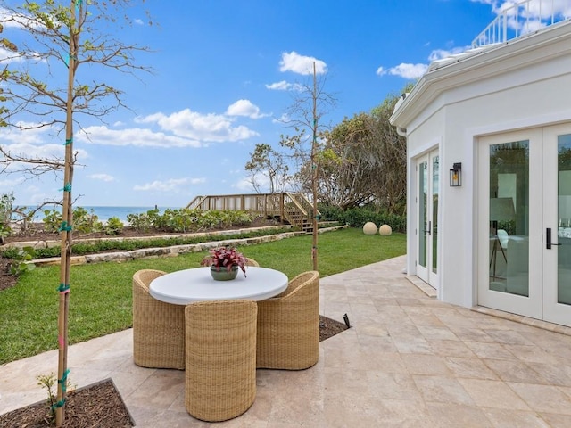 view of patio featuring french doors