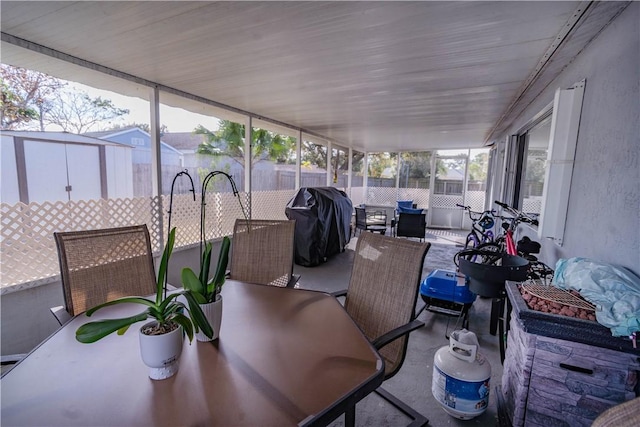 view of sunroom