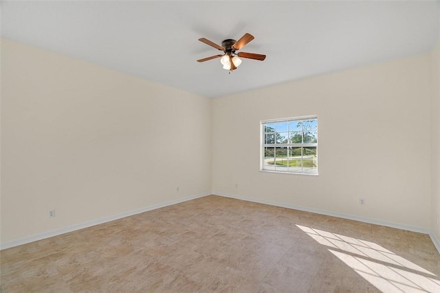 unfurnished room featuring ceiling fan