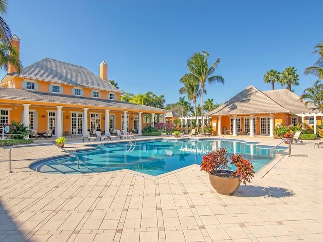 view of pool with a patio area