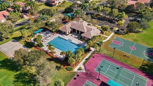 1877 Grey Falcon Cir SW, Vero Beach, FL 32962 - bird's eye view of a pool area
