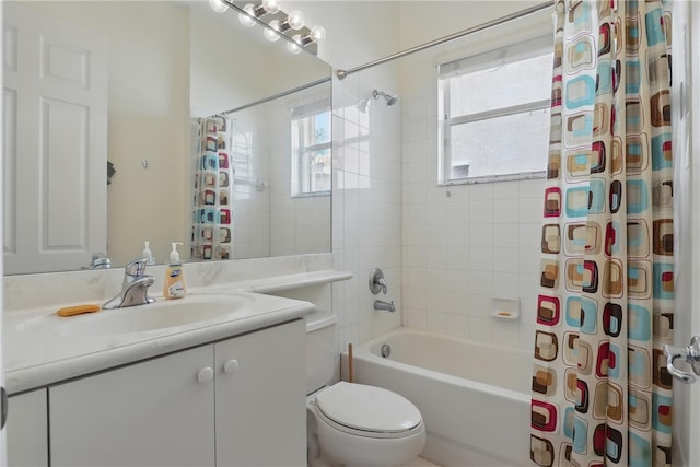 1877 Grey Falcon Cir SW, Vero Beach, FL 32962 - bathroom with vanity, toilet, and shower / bath combo with shower curtain