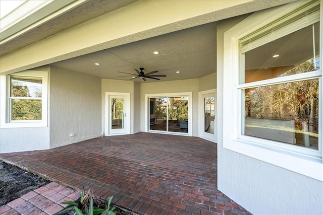 view of patio / terrace with ceiling fan