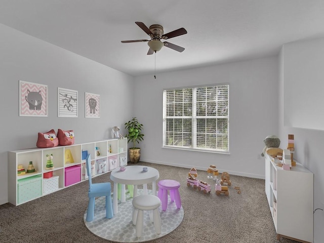 5985 Ridge Lake Cir, Vero Beach, FL 32967 - recreation room with carpet floors and ceiling fan