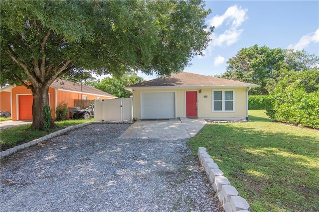 ranch-style house with a front yard