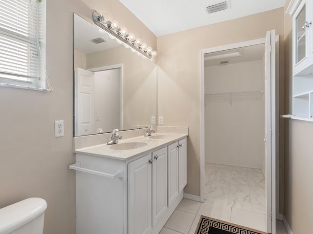 bathroom with toilet and vanity